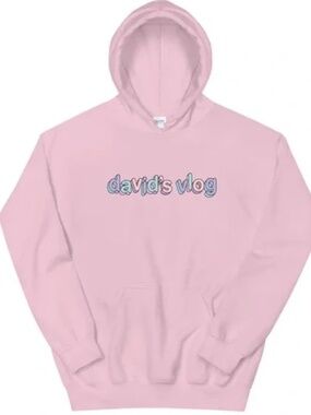 David Dobrik Official Fanjoy David’s Vlog Hoodie, Pink, Medium